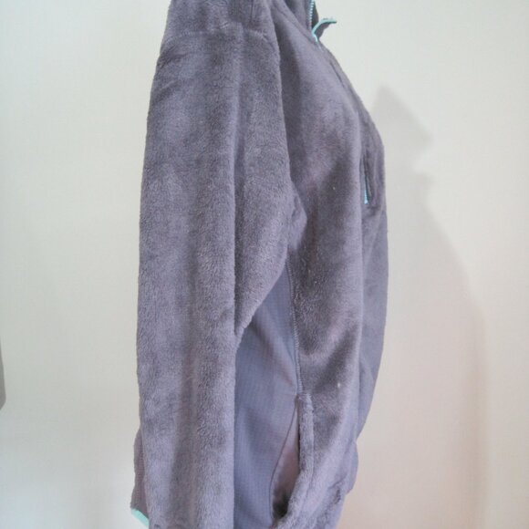 SO Faux Fur Gray/Green Trim Metro Zip Up Jacket With Sherpa Hood Size X-Large - Picture 6 of 9